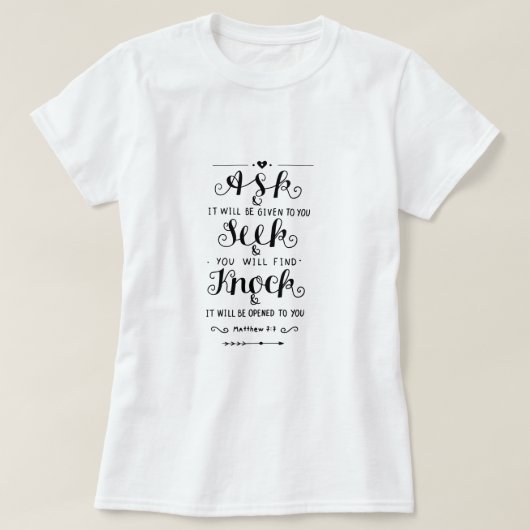 マタイ7:7 Tシャツ (デザイン正面)