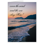 マタイ8:27イエスは嵐を鎮め、バイブル・カード (正面)