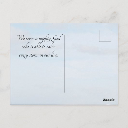 マタイ8:27イエスは嵐を鎮め、聖書の聖句 ポストカード (裏面)