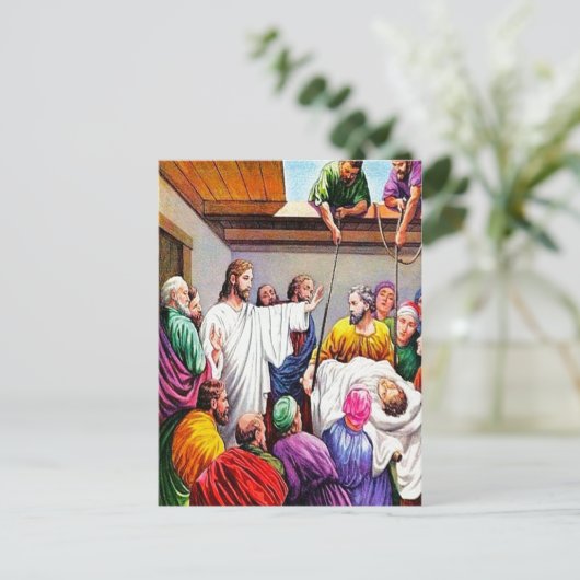 マタイ9:1-8イエズスの赦しと癒しのポストカード ポストカード (スタンド正面)