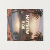 マタイ 11:28 信仰に触発されたタペストリー タペストリー (正面(横))