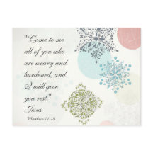 マタイ 11:28 聖句 ヴィンテージデザイン ポストカード