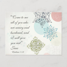 マタイ 11:28 聖句 ヴィンテージデザイン ポストカード
