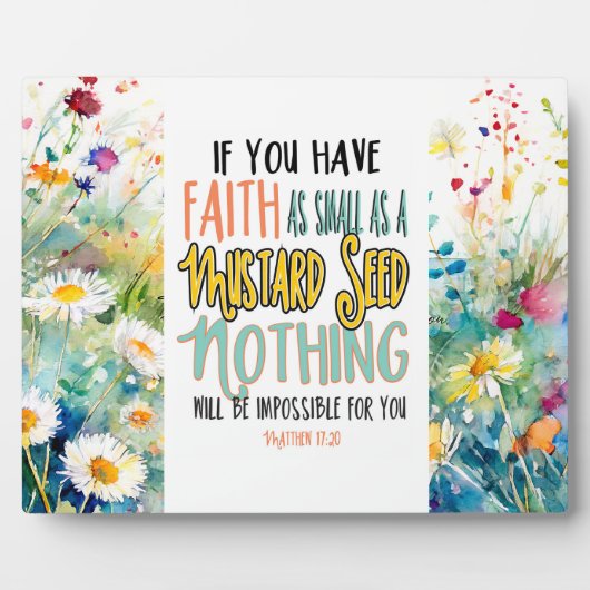 マタイ 17:20  mustard seed のような信仰 聖書の詩篇 フォトプラーク (正面)
