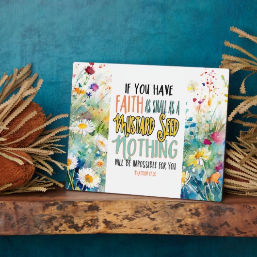マタイ 17:20  mustard seed のような信仰 聖書の詩篇 フォトプラーク (側面)