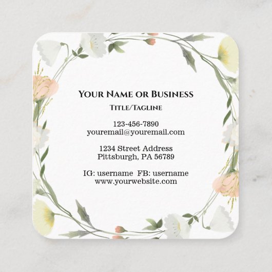 マタイ 5:8 心の清い者は幸いである 聖書 スクエア名刺 (裏面)