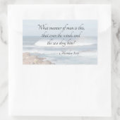 マタイ 8:27 イエスが嵐を静める、聖書の詩句 長方形シール (バッグ)