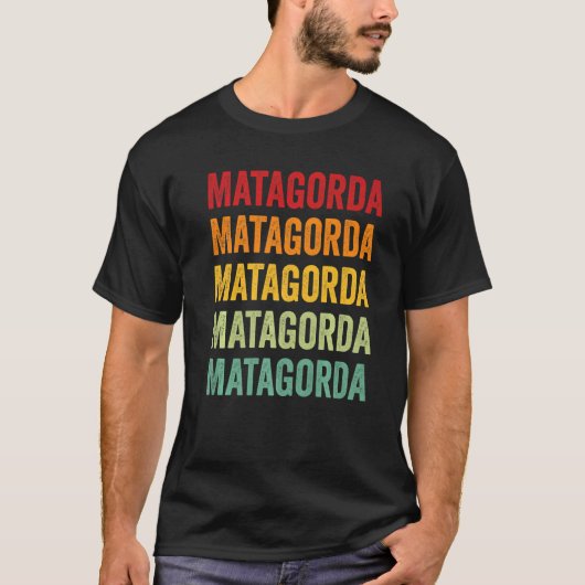マタゴルダカウンティテキサス州レインボー文字 Tシャツ (正面)