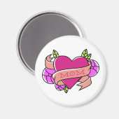 マタトゥーアートフラワーピンクハートラブおもしろい マグネット (正面/裏面)