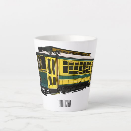 マタトロリー漫画イラストレーション カフェラテマグ (正面)