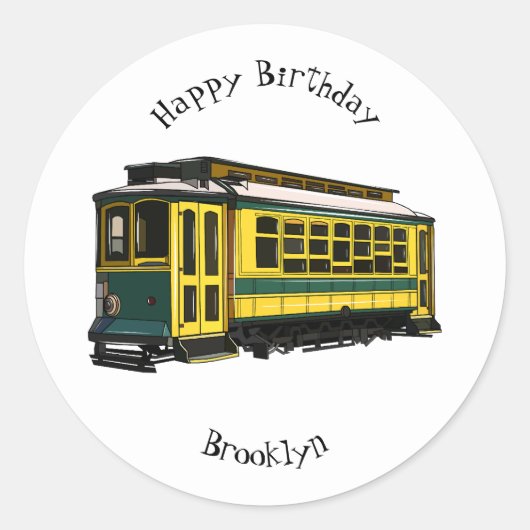 マタトロリー漫画イラストレーション ラウンドシール (正面)