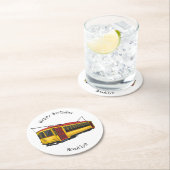 マタトロリー漫画イラストレーション ラウンドペーパーコースター (インサイチュ)