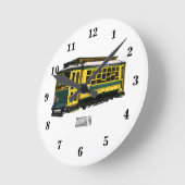 マタトロリー漫画イラストレーション ラウンド壁時計 (傾斜)