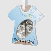 マタニティシャツブルーベビー発表 オーナメント (正面)