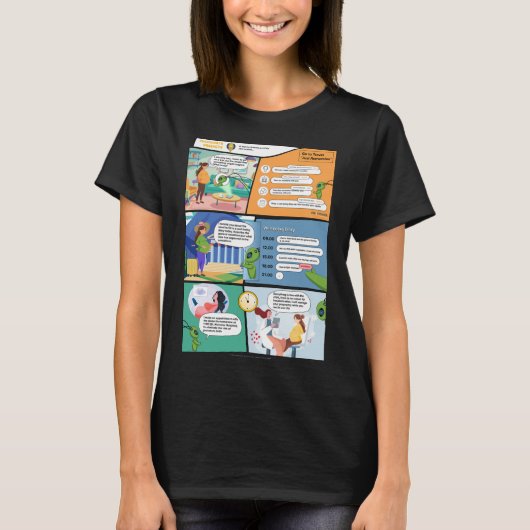 マタニティテクノロジーAIコミック女子Tシャツ Tシャツ (正面)