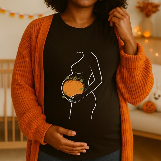 マタニティハロウィン・お腹の中のかぼちゃ Tシャツ