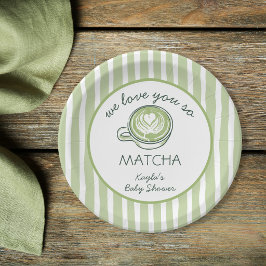 マタニティパーティー 抹茶 おめでとう ペーパープレート