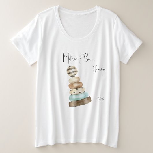 マタニティボヘミアンスタイルTシャツ プラスサイズTシャツ (デザイン正面)