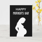 マタニティ バンプ 妊娠中のママ 幸せな母の日 カード (黄色い花)