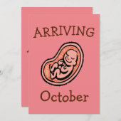 マタニティ・生まれた月 Tシャツ 招待状 (正面/裏面)