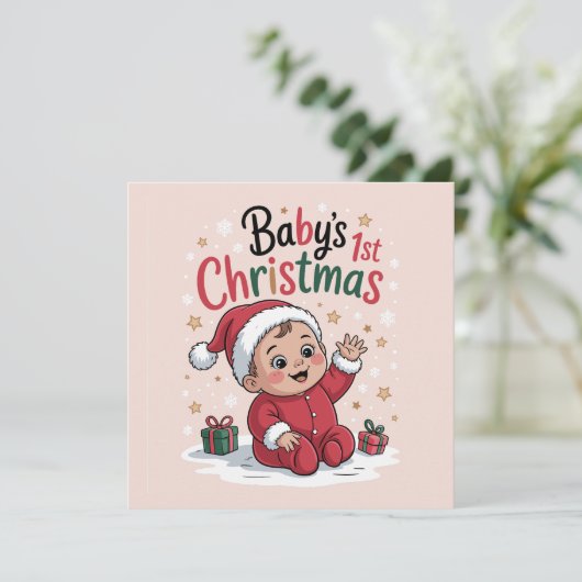 マタニティ 赤ちゃんの初めてのクリスマス 妊娠発表 シーズンカード (スタンド正面)