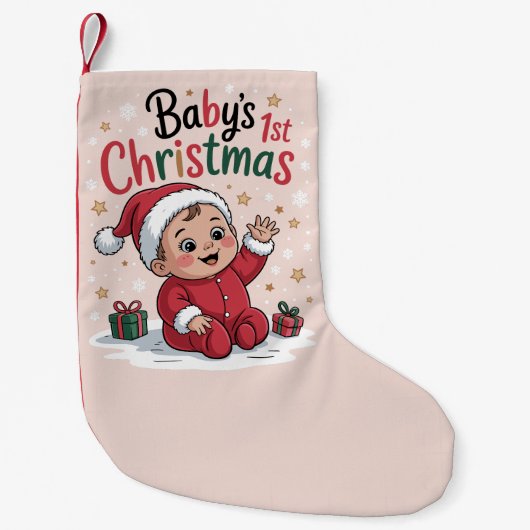 マタニティ 赤ちゃんの初めてのクリスマス 妊娠発表 スモールクリスマスストッキング (正面)