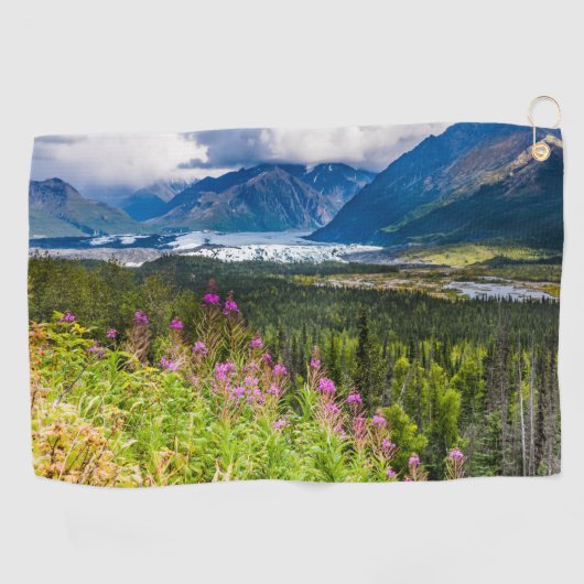 マタヌスカバレー、サウスセントラルアラスカ ゴルフタオル (横)