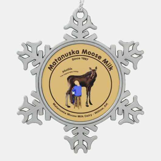 マタヌスカムースミルク スノーフレークピューターオーナメント (正面)