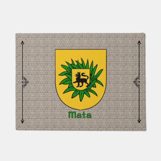 マタヒストリカルシールドon Cobblstone ドアマット (正面)