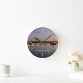 マタンザス湾とライオンの橋、セントオーガスティン、FL ラウンド壁時計 (ホーム)