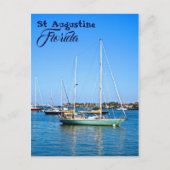 マタンザス湾の帆船、セントオーガスティン、フロリダ ポストカード (正面)