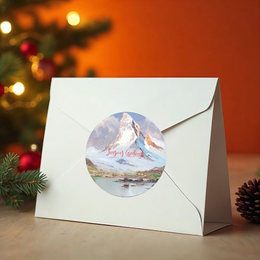 マターホルンの眺め、冬 ラウンドシール