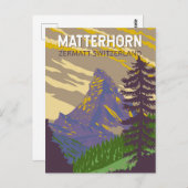 マターホルンスイストラベルアートヴィンテージ ポストカード (正面/裏面)