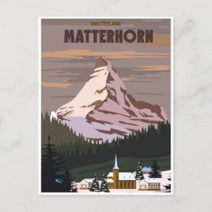 マターホルンスイスヴィンテージ山峰 ポストカード