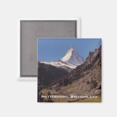 マターホルンブルースカイアルパインフォレストマグネットに雪 マグネット (正面/裏面)
