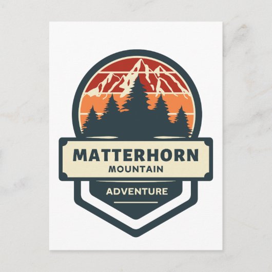 マターホルン山のピーク登山とハイキング ポストカード (正面)