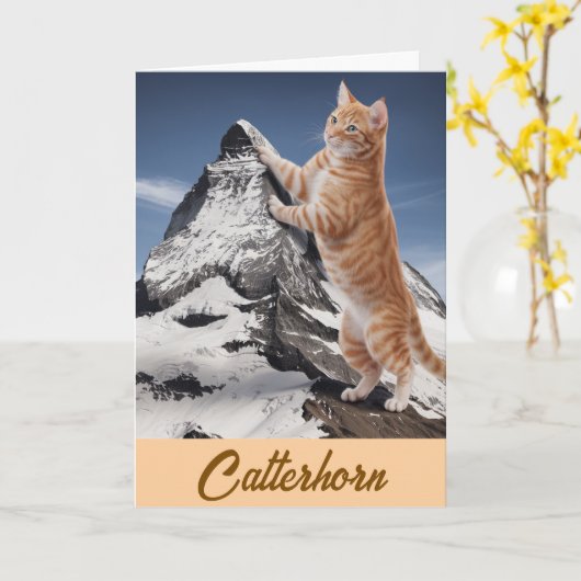 マターホルン虎猫 カード (黄色い花)