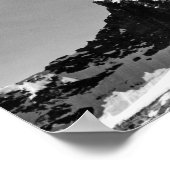 マターホルン、アルプス白黒 ポスター (角)