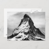マターホルン、アルプス白黒 ポストカード (正面/裏面)