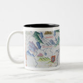 マダガスカルおよび東のアフリカの海岸線 ツートーンマグカップ (左)