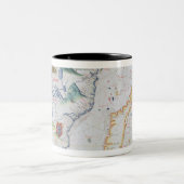 マダガスカルおよび東のアフリカの海岸線 ツートーンマグカップ (中央)