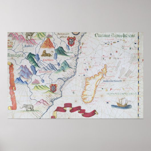 マダガスカルと東アフリカの海岸線 ポスター (正面)