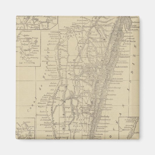 マダガスカルの地図 マグネット (正面)