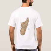 マダガスカルの旗 + 地図 + 文字のTシャツ Tシャツ (裏面)