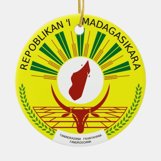 マダガスカルの紋章付き外衣 セラミックオーナメント (正面)