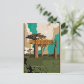 マダガスカルへの飛行 古いバケーション ポスター ポストカード (スタンド正面)