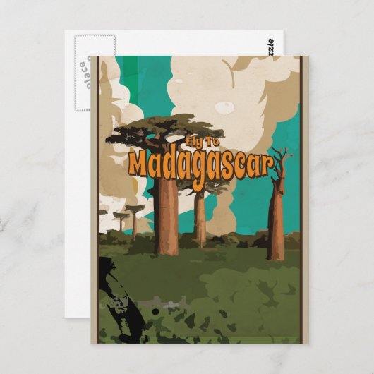 マダガスカルへの飛行 古いバケーション ポスター ポストカード (正面/裏面)