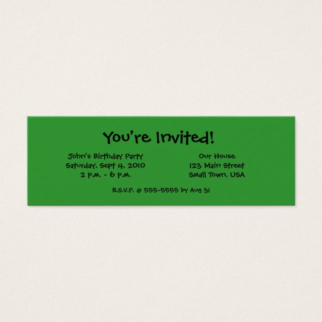 マダガスカルジャイアントデイジェッコミニ招待状カード (正面)