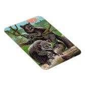 マダガスカルヴィンテージの木の中の2つのAye-Ayes マグネット (右側)