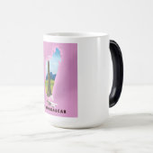 マダガスカル図解入りの、写真付きの旅行ポスター モーフィングマグカップ (正面右)